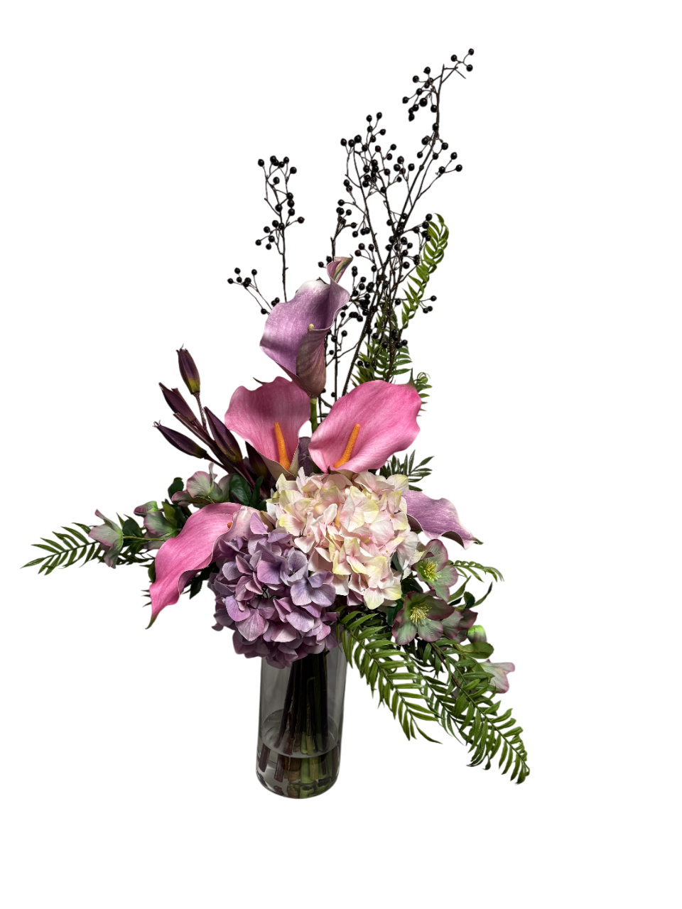 https://www.flower-genie.co.uk/profile/Calla Lily / Hydrangea / Fern